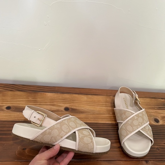 Coach Adora Sandals in Signature Jacquard Size 10B NEW - Picture 4 of 15